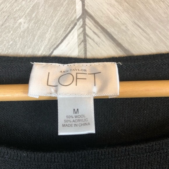 Ann Taylor Loft Solid Black Pullover Sweater Tunic - Picture 5 of 8